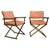 Pair of Milo Baughman Brass and Oak Directors Chairs For Sale - Image 10 of 12