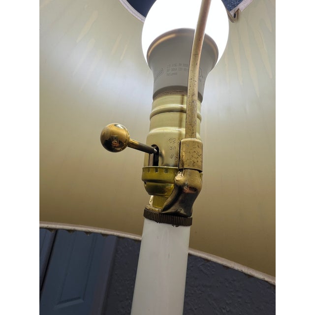 1970s Mid-Century Modern Rembrandt Brass Bouillotte Floor Lamp With Glass Table For Sale - Image 6 of 15