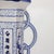Early 20th Century Large Blue & White Chinese Floral & Figural Hand Painted Porcelain Faceted Vase For Sale - Image 4 of 6