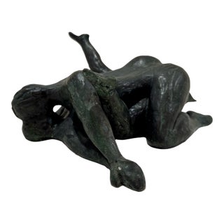 1960s Larry Mohr Bronze Lovers Embracing Sculpture Signed From Artist Estate For Sale