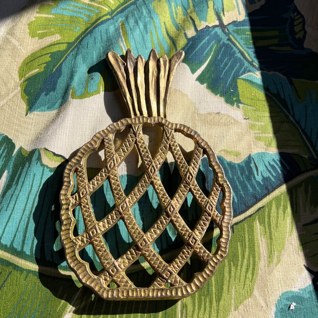 1970s Brass Pineapple Hot Plate/Trivet For Sale In Atlanta - Image 6 of 7