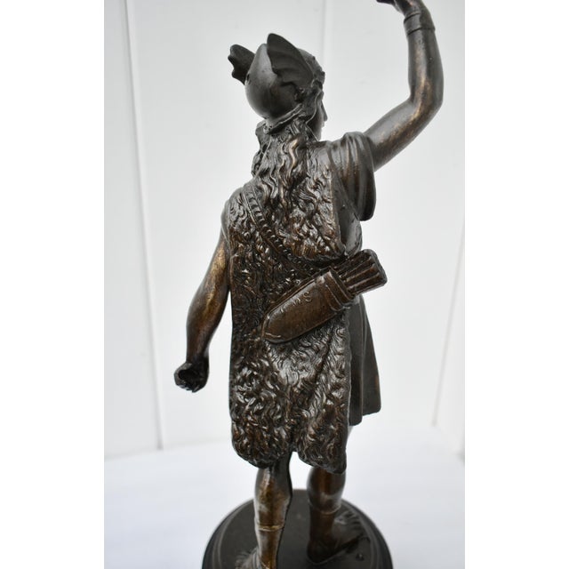Antique Spelter Bronze Finish Roman Warrior Statue For Sale - Image 9 of 12