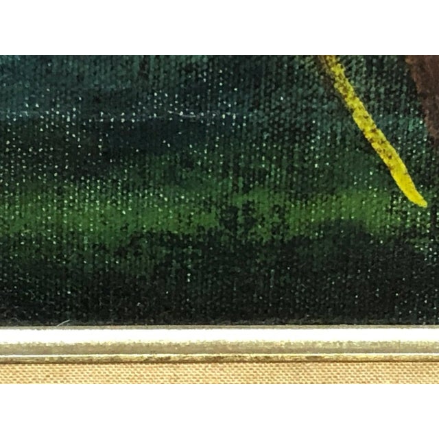 Textile 19th Century Original Oil Painting on Canvas Signed at the Bottom, Framed For Sale - Image 7 of 7