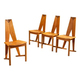 Vintage Model FCH 1A Dining Chairs by Søren Nissen & Ebbe Gehl for Seltz, France, 1980s, Set of 4 For Sale