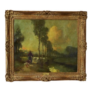 Early 20th Century Original Oil Painting on Canvas by Artist, George Thompson Pritchard For Sale