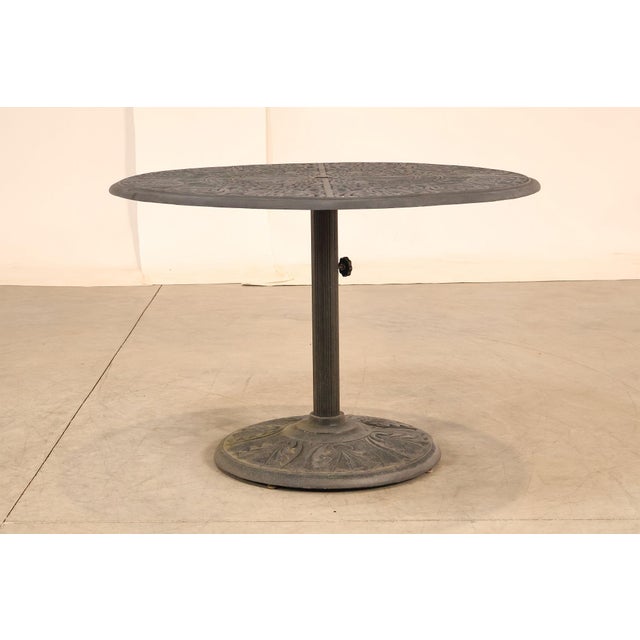 Hanamint Outdoor Round Cast Aluminum Dining Table and Chair Set For Sale - Image 14 of 18