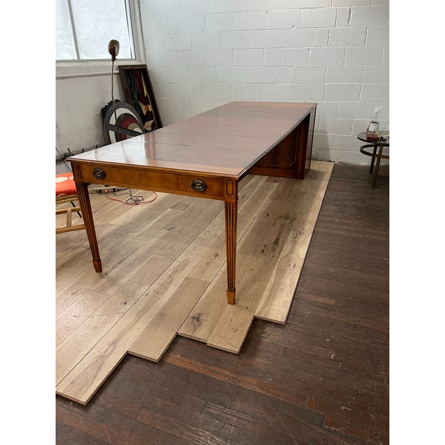 Mid Century Saginaw Furniture Hideaway Extendable Dining Table For Sale - Image 9 of 12