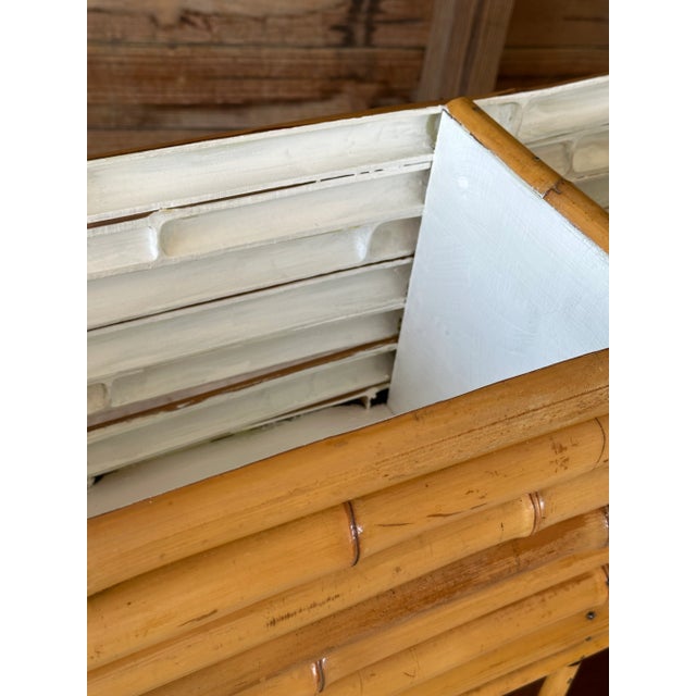 1950s 1950’s Coastal Old Florida Split Bamboo Grasscloth Planter For Sale - Image 5 of 13