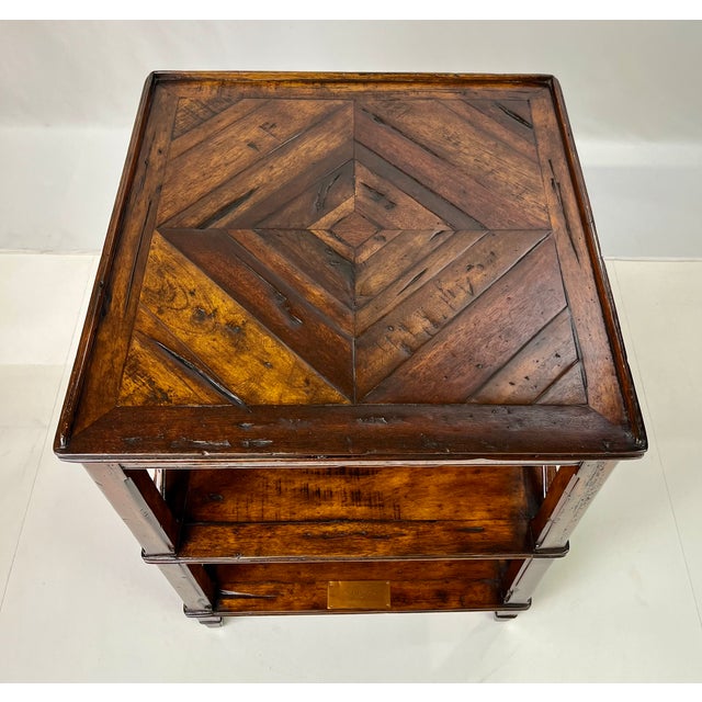 Early 21st Century Theodore Alexander Castle Bromwich Parquetry Three-Tier Side Table For Sale - Image 5 of 14