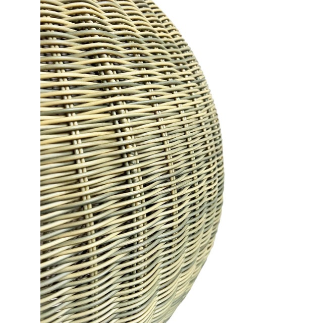Outdoor Faux Rattan Globe Pendant Light 24" For Sale - Image 4 of 9