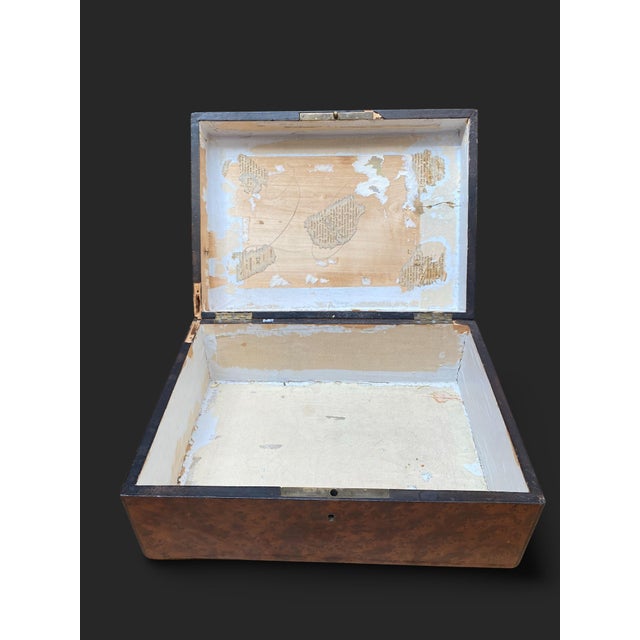 Napoleon III Elm Burl and Marquetry Box For Sale - Image 17 of 18