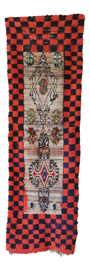 Moroccan Vintage Runner Rug 3x8 Ft