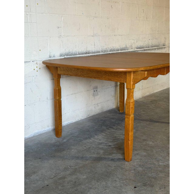 Oak Extendable Dining Table With 3 Leaves Mid-Century Modern 1970s For Sale - Image 11 of 12