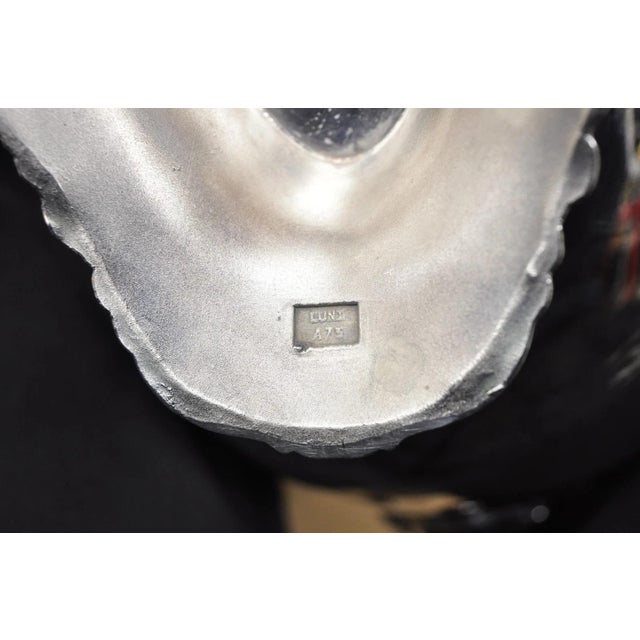 Vintage Lunt Victorian Silver Plated Oval Pedestal Base Rose Pattern Fruit Bowl For Sale - Image 14 of 17