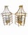 Gold Gilt Pagoda Chinoiserie Regency Large Iron Pillar Candle Holders- A Pair For Sale In West Palm - Image 6 of 7