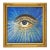 Framed Vintage Evil Eye Lovers Eye Hand Painted on Canvas Protection of Evil For Sale