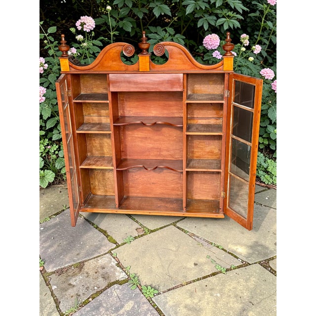 Early 20th Century Antique Jacobean Revival Hutch Top Cabinet-Mahogany-1920s Glass Display-Cottage For Sale - Image 5 of 12