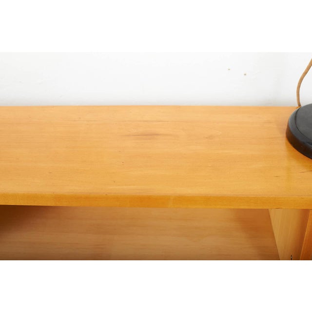 Wood Shelf with Black Steel Legs and Birch Veneered Body For Sale - Image 7 of 15