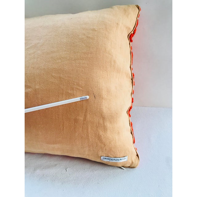 Dransfield & Ross Orange Lace Scroll on Linen Decorative Pillow Chairish