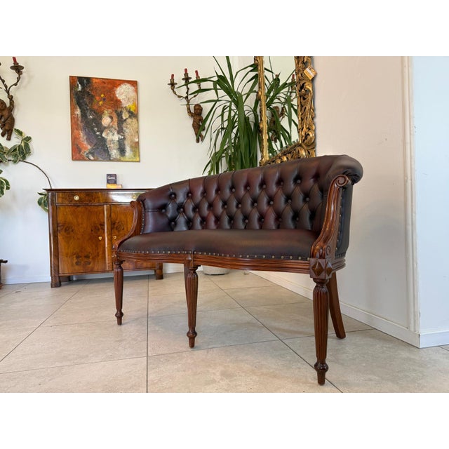 Exclusive, cozy Chesterfield 2-seater sofa. Dimensions: Height x Width x Depth 87 x 125 x 55 cm. For sale is a very...