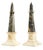 A Pair Of 19th Century Black Variegated Marble Grand Tour Obelisks with applied bronze finials and hooks. Each features...