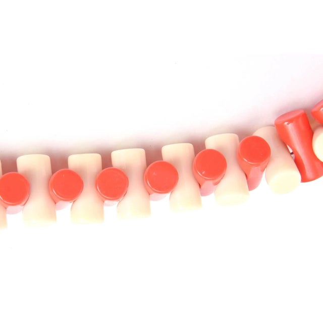1990s French Sculptural Resin Collar Necklace Orange, Off White For Sale In Miami - Image 6 of 9