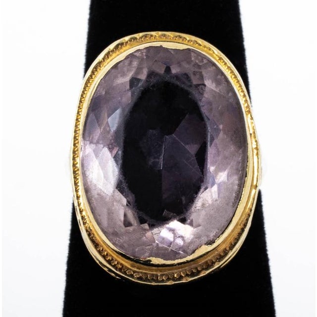 Mid 20th Century 14k Yellow Gold & Amethyst Ring For Sale - Image 5 of 11