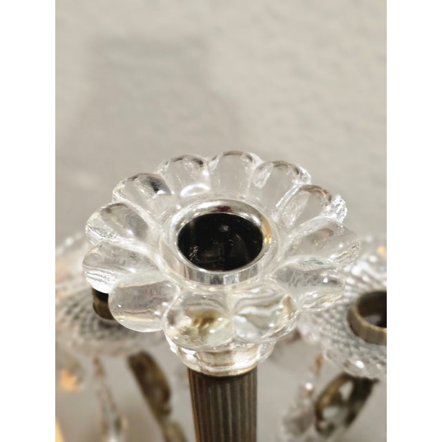 Pair of Vintage 1980s Onyx & Crystal Five-Arm Candelabras For Sale In Phoenix - Image 6 of 7