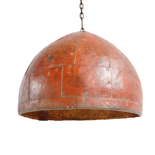 Vintage Industrial Orange Pendant Lamp Chairish