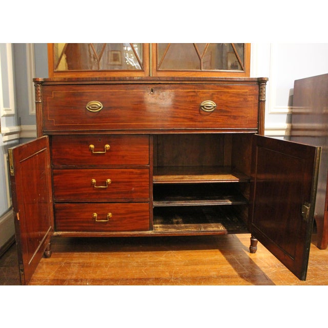 Brown Circa 1815 English Regency Secretaire Bookcase Cabinet For Sale - Image 8 of 10