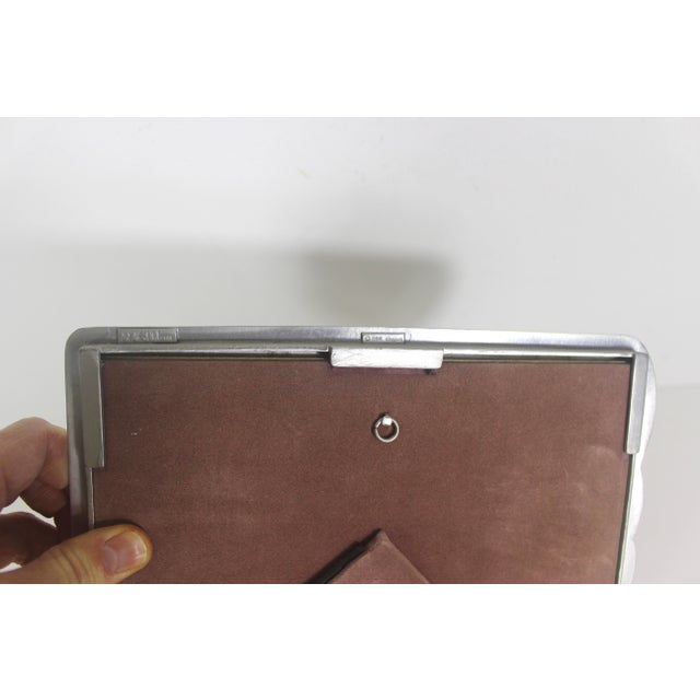 Silver Art Nouveau Style 8x10 Rectangular Horizontal Vertical Pewter Picture Frame Seagull Canada Floral, Velvet Easel, Table Top Photograph For Sale - Image 8 of 8