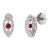 Art Deco Style Solid Silver Ruby & Diamond Marquise Stud Earrings- A Pair For Sale