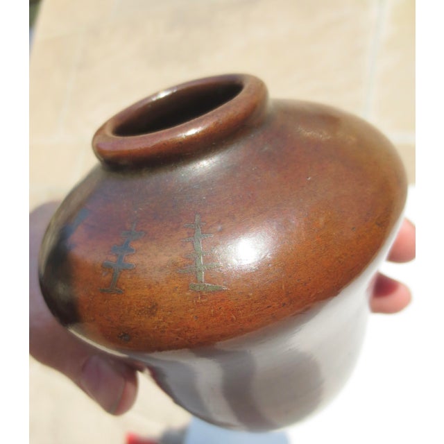 MCM Bronze Vase With Tribal Motif Circa 50s For Sale - Image 10 of 10