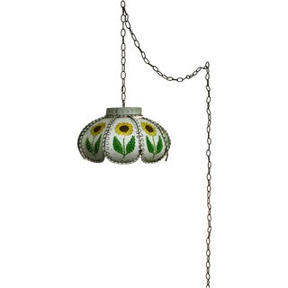 Metal Daisy Hanging Swag Lamp For Sale