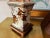 1950s Porcelain Monkeys Lamp & Shade For Sale - Image 9 of 18