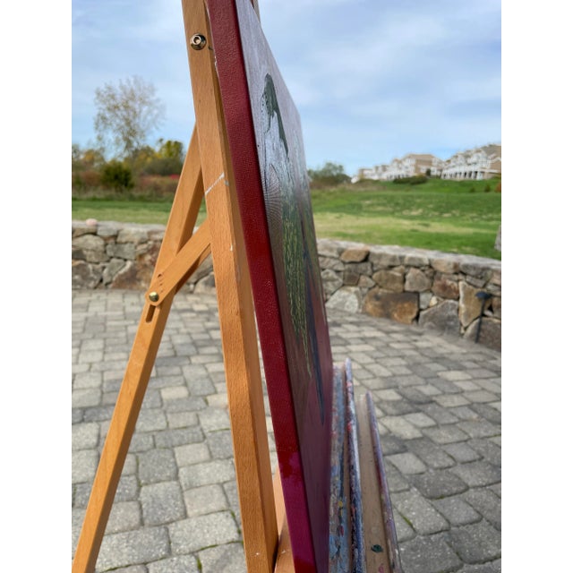 “Begonia Leaves” Abstract Botanical Oil Painting by Nancy M. Vignola - For Sale In Providence - Image 6 of 8