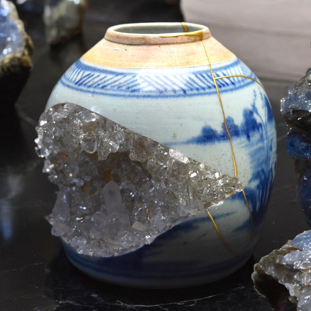 Kintsugi Geode Vase by Myriam Greff For Sale - Image 11 of 13