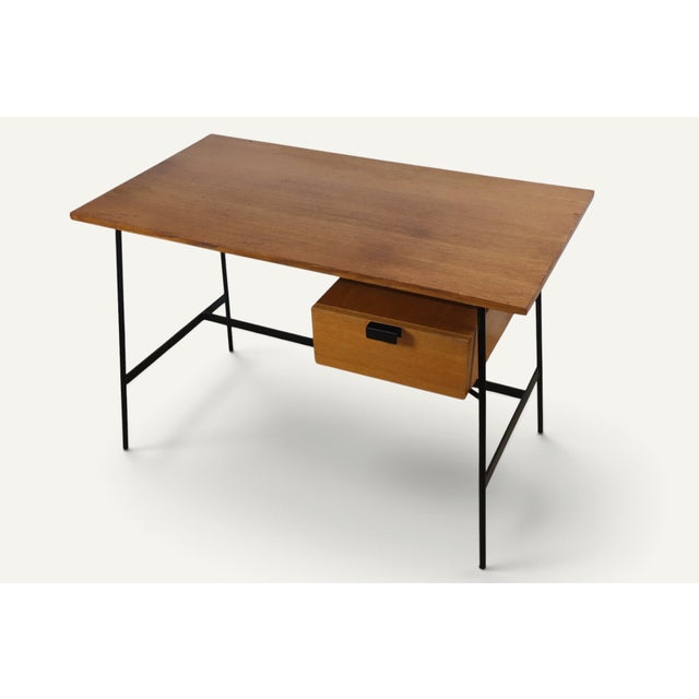 Desk by Pierre Paulin for Thonet in Oak and Black Metal, 1950s For Sale - Image 15 of 18