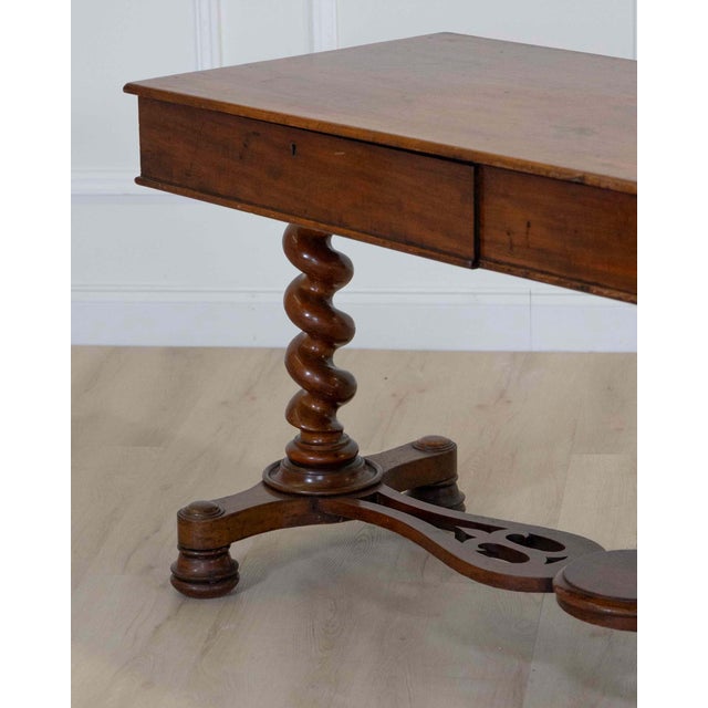 Wood 19th Century Victorian Barley Twist Writing Table For Sale - Image 7 of 11