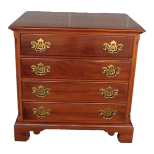 Statton Chippendale Style Cherry 4 Drawer Nightstand