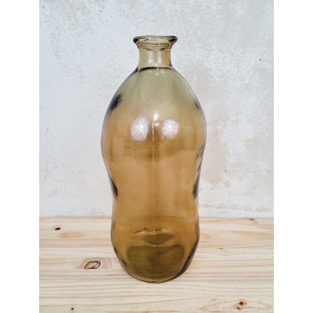 1990s Large Recycled Glass Floor Vase | Chairish