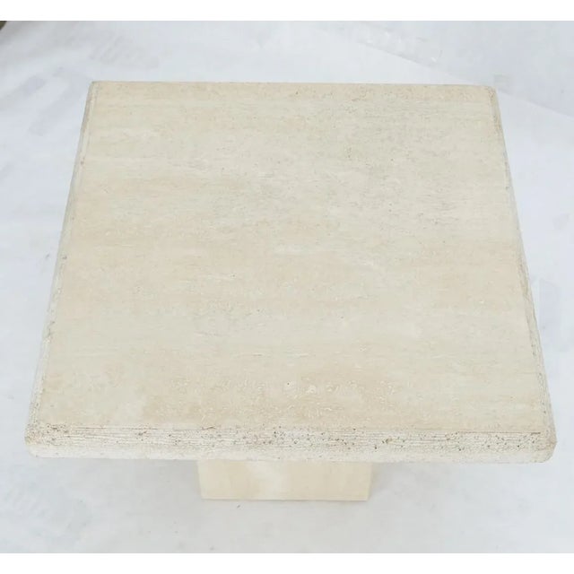 Mid-century Italian modern occasional square side end table stand pedestal.