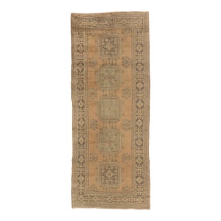 Vintage Turkish Oushak Rug, 04'10 X 12'03 For Sale