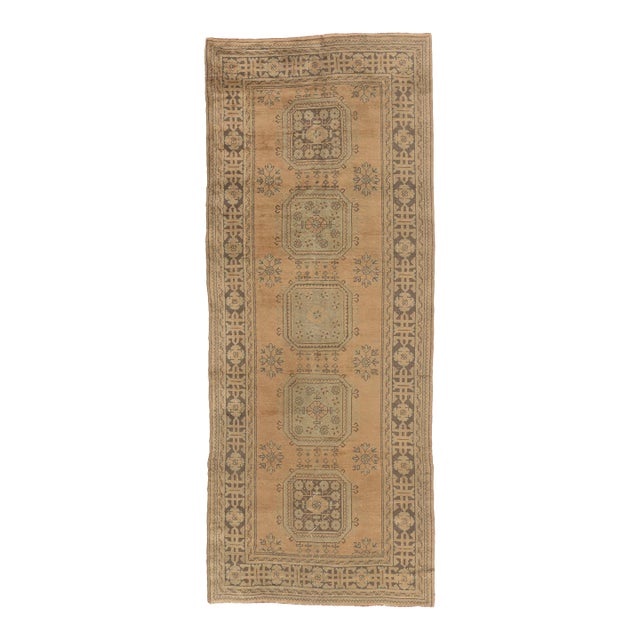 Vintage Turkish Oushak Rug, 04'10 X 12'03 For Sale