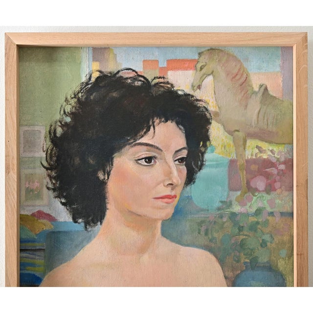 Late 20th Century Belgian Vintage Framed Portrait by Delescluze For Sale - Image 4 of 9
