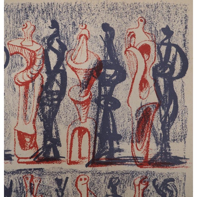 Henry Moore, Figures and Shadows, 1951, Original Lithograph For Sale - Image 5 of 6