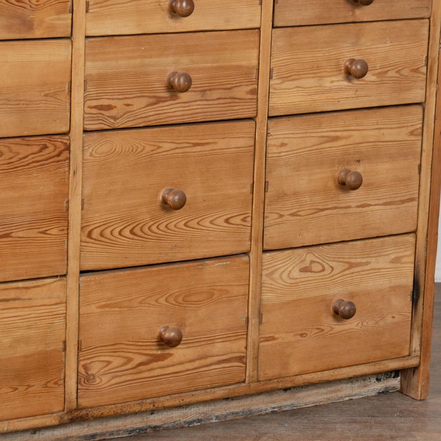 19th Century Pine 16 Drawer Apothecary Counter Console For Sale - Image 14 of 15