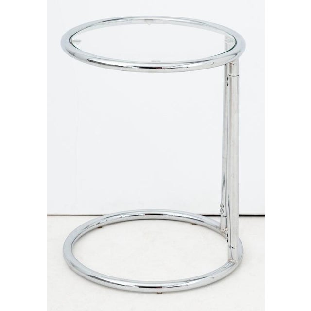 Late 20th Century Eileen Gray Style Chrome and Glass Side Table For Sale - Image 5 of 6
