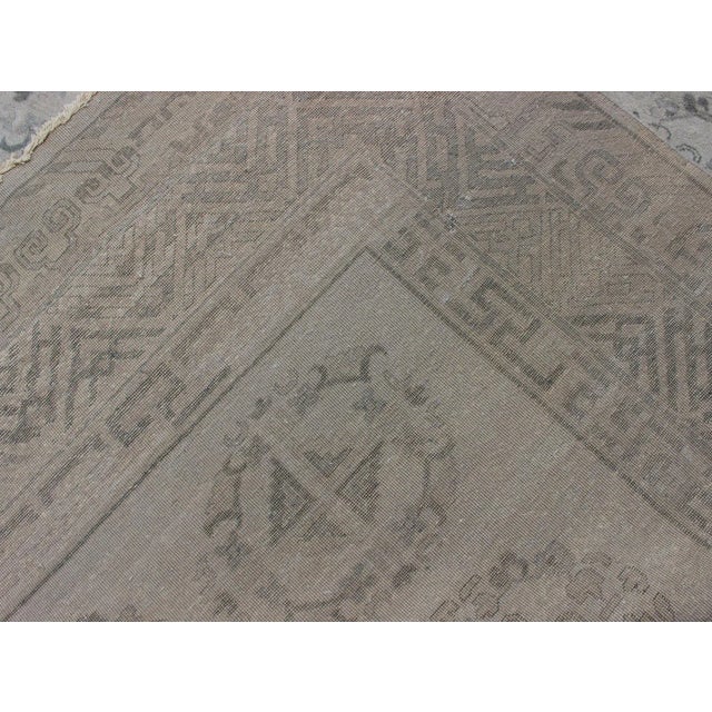 Large Modern Khotan Design in Gray, Silver, and Gray Blue With All Over Design For Sale - Image 12 of 13