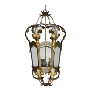 Antique Italian Tole Hanging Lantern For Sale